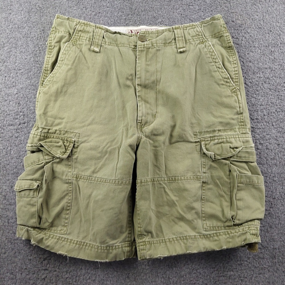 Steve & Barrys Cargo Shorts Mens 30 Utility Multi Pocket Green Cotton Y2K Skater